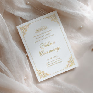 Elegante Barokke Lijst Goud Schrift Walima Ceremon Kaart