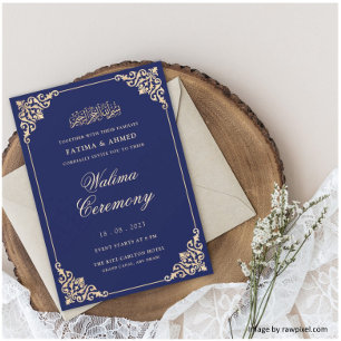 Elegante Barokke Lijst Koninklijk Blauwe Walima Ce Kaart
