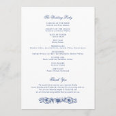 Elegante barokke Lijst Navy Blue Toile Programmakaart (Achterkant)