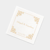 Elegante barokke luxe  vergulde bruiloft folie servetten (Links)