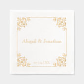 Elegante barokke luxe  vergulde bruiloft folie servetten (Voorkant)