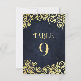 Elegante barokke marine en gouden stijlvolle chiqu kaart