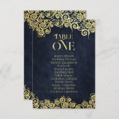 Elegante barokke marine en gouden stijlvolle chiqu kaart (Voorkant / Achterkant)