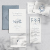 Elegante Barokke Ornament Trouwmenu Menu