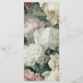 Elegante  barokke pastelbloemen bruiloft menu (Achterkant)