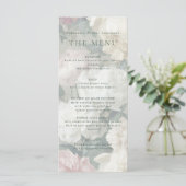 Elegante  barokke pastelbloemen bruiloft menu (Staand voorkant)