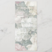Elegante  barokke pastelbloemen bruiloft menu (Voorkant)