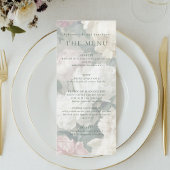 Elegante  barokke pastelbloemen bruiloft menu