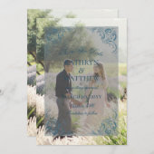 Elegante barokke patroonfoto Bewaar de datum Kaart (Voorkant / Achterkant)