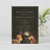 Elegante  barokke pompoen Herfst Vrijgezellenfeest Kaart (Staand voorkant)