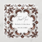 Elegante barokke rococo stijl bruiloft bedankkaart (Voorkant / Achterkant)