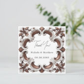Elegante barokke rococo stijl bruiloft bedankkaart (Staand voorkant)