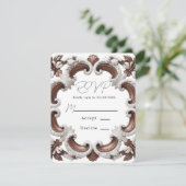 Elegante barokke rococo stijl bruiloft RSVP kaartje (Staand voorkant)