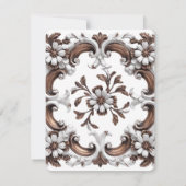 Elegante barokke rococo stijl bruiloft RSVP kaartje (Achterkant)