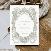 Elegante  barokke salie Toile Lijst bruiloft Kaart