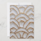 Elegante barokke stijl witte gouden bruiloft kaart (Achterkant)