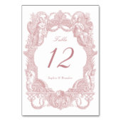 Elegante  barokke Struik Toile Lijst bruiloft Kaart (Achterkant)