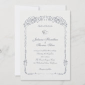 Elegante barokke versierde Lijsten bruiloft Kaart (Voorkant)