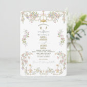 Elegante barokke Waterverf trouwbloemen Kaart (Staand voorkant)