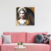 Elegante barokkoningin canvas afdruk (Insitu (Woonkamer))