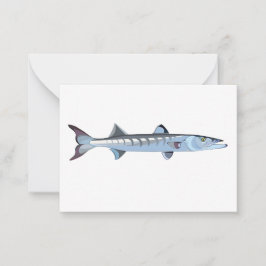 Elegante Barracuda vis Note Kaart Notitiekaartje