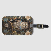 Elegante Barred Owl William Morris Geïnspireerd Bagagelabel (Voorkant (horizontaal))