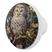 Elegante Barred Owl William Morris Geïnspireerd Keramische Knop (Rechts)