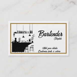 Elegante bartender cocktail visitekaartjes