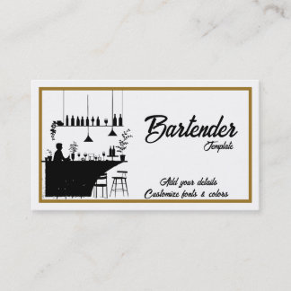 Elegante bartender cocktail visitekaartjes