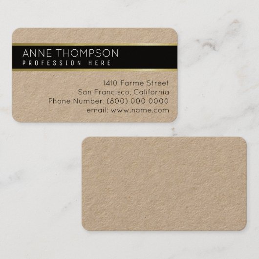 Elegante Basic Contact_Card voor elk beroep Contactkaartje (Voorkant / Achterkant)