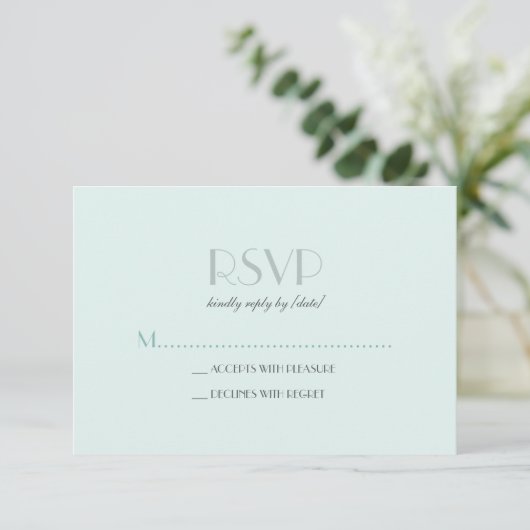 Elegante Basic Seam Foam Green RSVP (Staand voorkant)