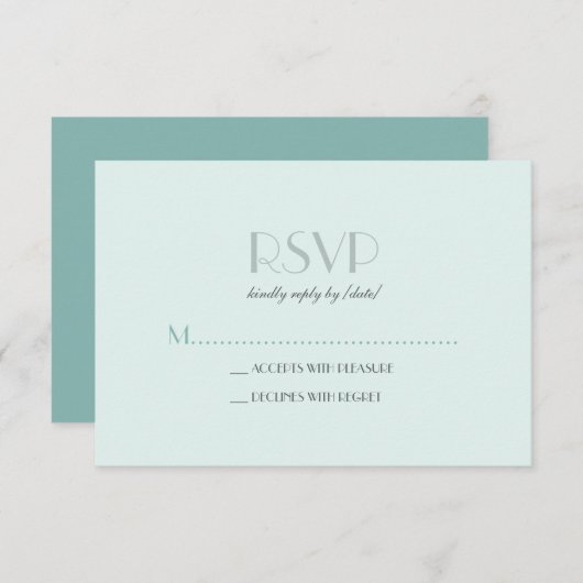 Elegante Basic Seam Foam Green RSVP (Voorkant / Achterkant)