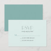 Elegante Basic Seam Foam Green RSVP Kaartje (Voorkant / Achterkant)
