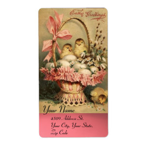 ELEGANTE BASKET, KIKENS, VLOEREN EN EENVOUDIGE EIE ETIKET