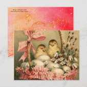 ELEGANTE BASKET, KIKENS, VLOEREN EN EENVOUDIGE EIE FEESTDAGENKAART (Voorkant / Achterkant)