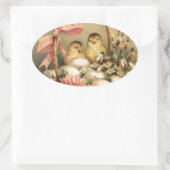 ELEGANTE BASKET, KIKENS, VLOEREN EN EENVOUDIGE EIE OVALE STICKER (Tas)