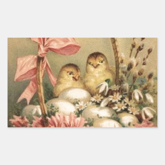 ELEGANTE BASKET, KIKENS, VLOEREN EN EENVOUDIGE EIE RECHTHOEKIGE STICKER (Voorkant)