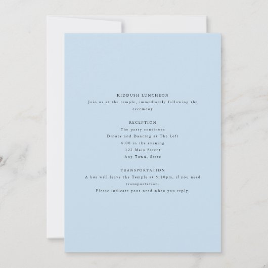 Elegante bat mitswa, blauwe Waterverf, dubbelzijdi Kaart (Achterkant)