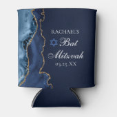 Elegante Bat Mitswa Party Marine Blauw Goud Custom Blikjeskoeler (Voorkant)