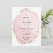 Elegante bat mitswa, roze Waterverf, dubbelzijdig Kaart (Staand voorkant)