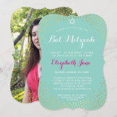 ELEGANTE BAT MITZVAH mini rustieke gouden confetti Kaart (Voorkant / Achterkant)