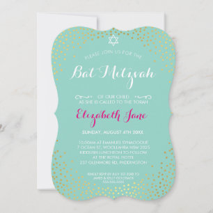 ELEGANTE BAT MITZVAH mini rustieke gouden confetti Kaart