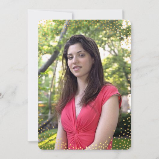 ELEGANTE BAT MITZVAH mini rustieke gouden confetti Kaart (Achterkant)