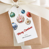 Elegante Bauble Feestelijke Kerstmis Cadeaulabel