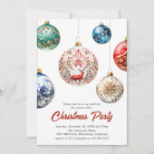 Elegante Bauble Feestelijke Kerstmis | Feestdag Kaart (Voorkant)