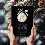 Elegante Bauble kerstbrunch Kaart<br><div class="desc">Gepersonaliseerde Custom Elegant Bauble Christmas Brunch Invitation Kaart.</div>