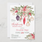 Elegante bauble pine business zakelijke kerst kaart (Voorkant)