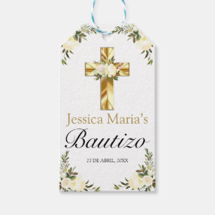 Elegante Bautizo de Bebe Floral Blanco Cadeaulabel