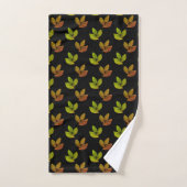 Elegante Bay Leaves Garden on Black Bad Handdoek (Handdoek)