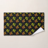 Elegante Bay Leaves Garden on Black Bad Handdoek (Handdoek)